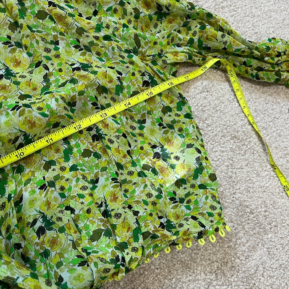 Favorite Daughter The Lover Chiffon Boho Crop Wrap Top XS Green Anthropology - Picture 10 of 10